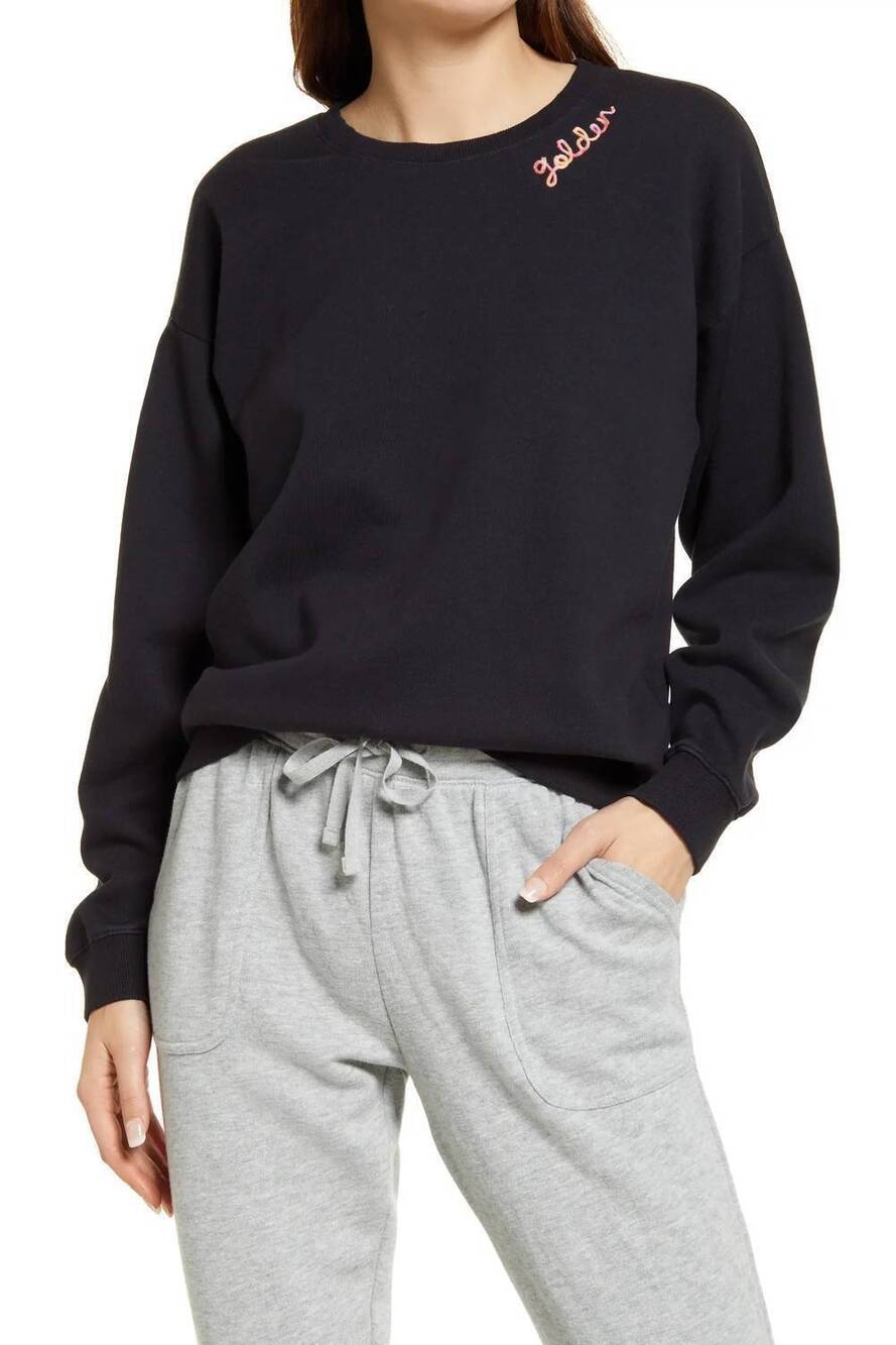 NEW MARINE LAYER women's sundown oversize sweatshirt in anthracite